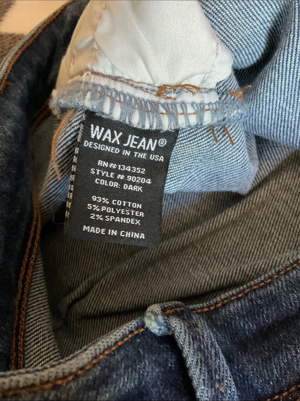 Wax Jeans Butt I Love You, dark blue distressed, Junior size 13/31 skinny leg - Picture 11 of 12